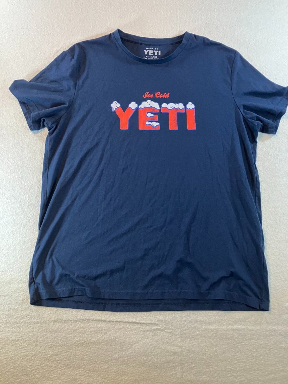 Yeti Ice Cold‎ Logo Graphic T-Shirt Navy Blue Men's Size XXL